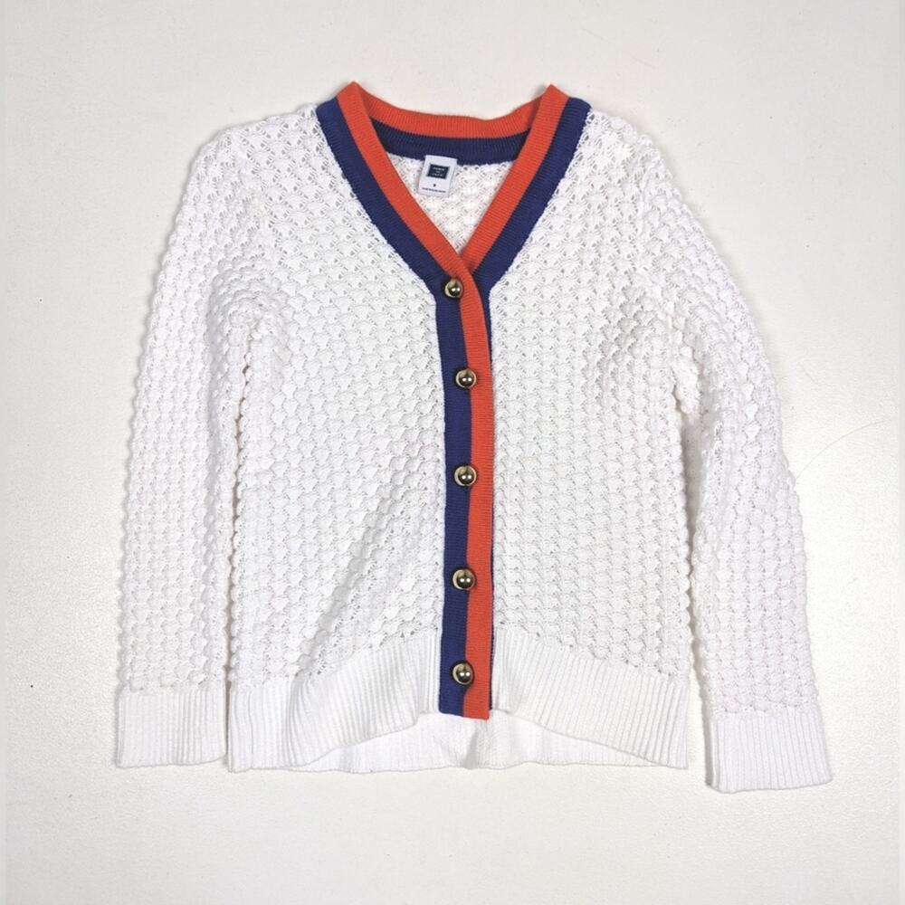 Janie And Jack Cardigan Sweater Girls Sz 3 White Classic Preppy